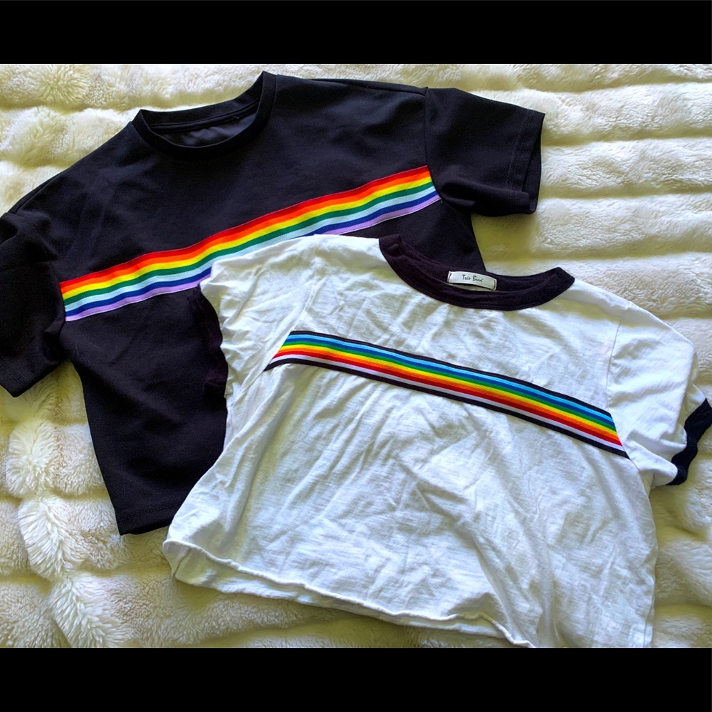 black & white cropped shirts